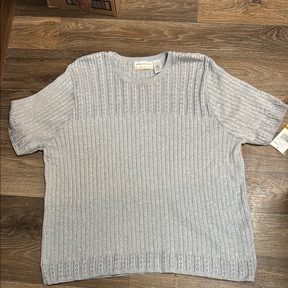 NWT Alfred Dunner‎ Vtg silver shimmer pullover sweater size 3X